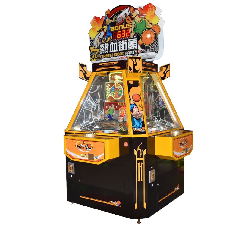 street hoops party coin pusher redemption game machine