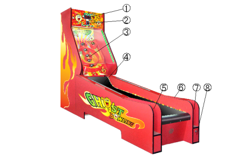 Ghost Bowling Skee Ball Arcade Game Machine