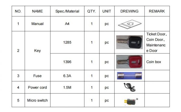 bowling arcade machine parts