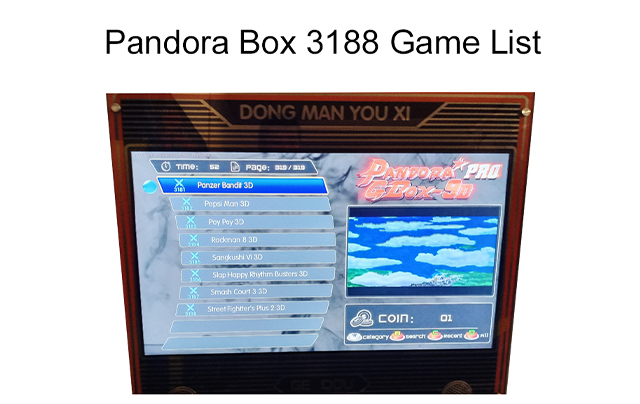 Pandora Box 3188 Game List