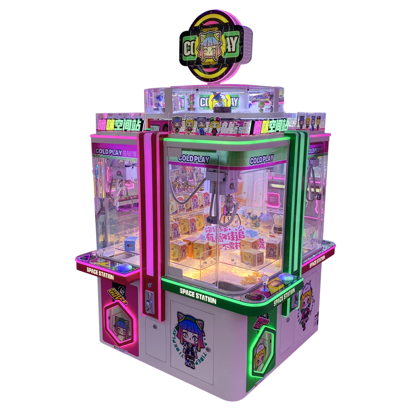 Coin Operated Lumi Trend Play II 4 Player Boutique Space Station Claw Crane Vending Prize Machine